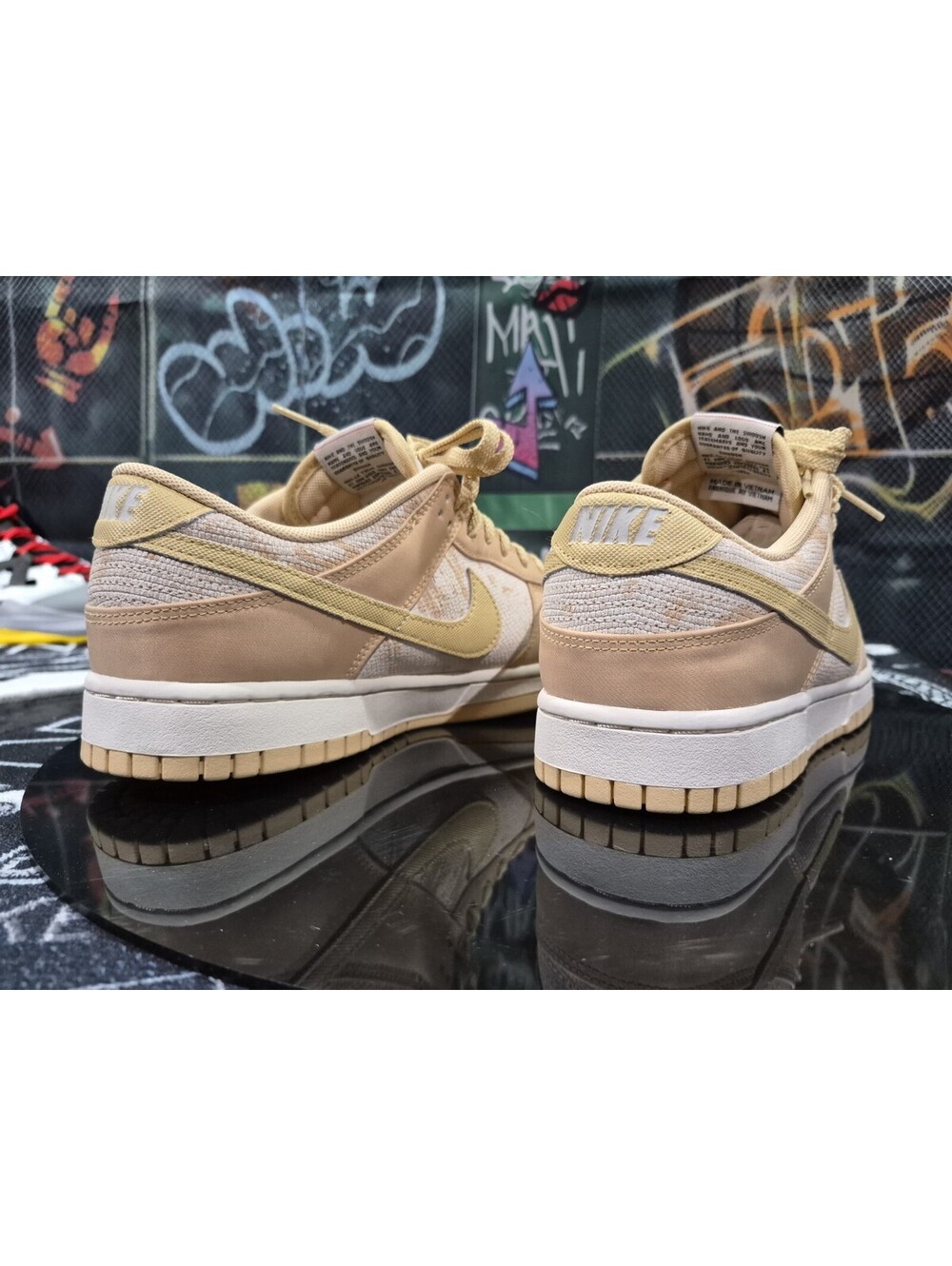 Nike Dunk Low Light Orewood Snakeskin Men’s Low Top Sneakers Lace Up HJ5777-101 - Picture 4 of 9